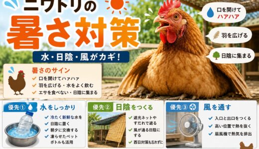 ニワトリの暑さ対策｜初心者が知っておきたい症状・適温・夏を乗り切る方法