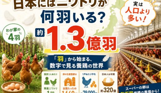 ニワトリの数え方は「羽」。では、日本に何羽いるか知っていますか？